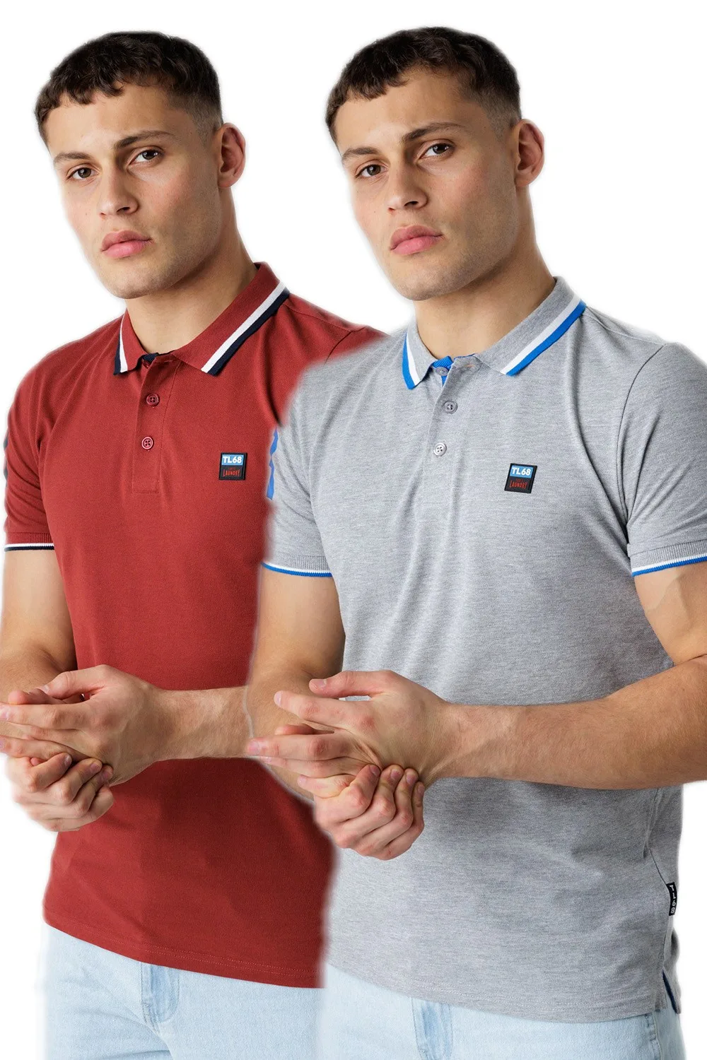 Mens 2-Pack Cotton Short Sleeve Polo Shirt - Tokyo Laundry - FashionsVida