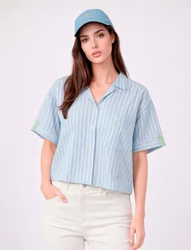 Camisa de mujer de manga corta a rayas frida - Dolores Promesas - FashionsVida