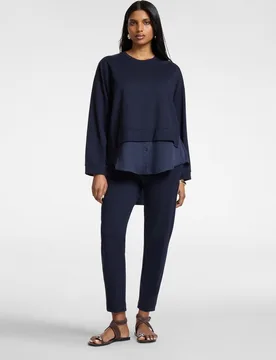 Pantalones de mujer joggers ajuste regular con banda elástica en la cintura - Elena Miró - FashionsVida