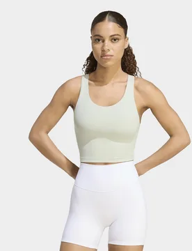 Womens Top Con Reggiseno Integrato All Me A Supporto Medio - Verde, verde verde Donna taglia 2XL - Adidas - FashionsVida