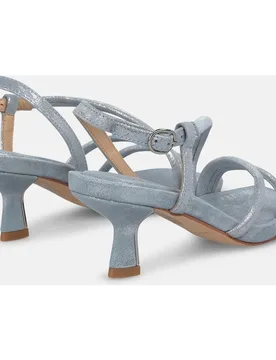 Sandalias de tacón de mujer en piel con múltiples tiras y cierre de hebilla - Alma en Pena - FashionsVida