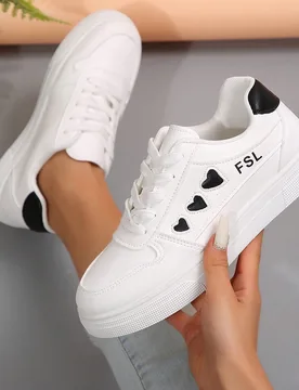 Zapatillas deportivas casuales versátiles blancas para adolescentes, primavera verano otoño 2025, de caña baja, sin cordones, tipo skate, de moda, - Shein - FashionsVida