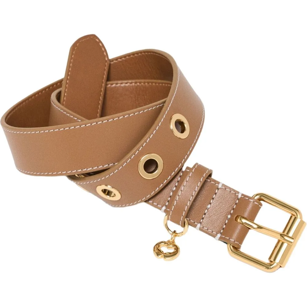 Cinturón de mujer de piel liso con hebilla dorada - Maje - FashionsVida