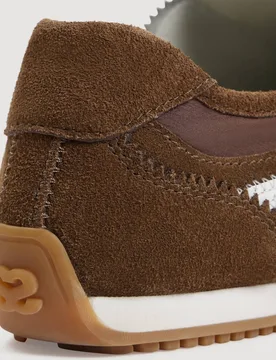 Zapatillas de mujer de ante con onda de cuero - sandro - FashionsVida