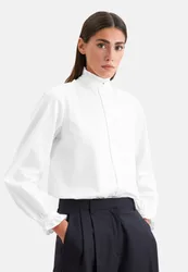 Hemdbluse mit Rüschendetails Weiß 46