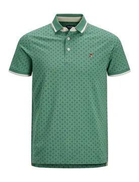 Polo à Manches Courtes Paulos Play Aop Bottle Green S - Jack & jones - FashionsVida