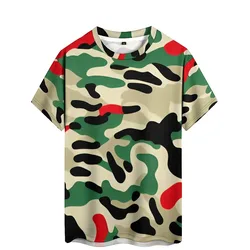 New 3D Iridescent Men's 3D Printed Short-Sleeve T-Shirt - Party Wear Pullover Top