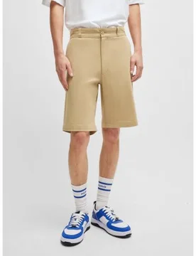 HUGO Mens Medium Beige Dante242 Twill Short - Male - Beige - W33 - Hugo Boss - FashionsVida