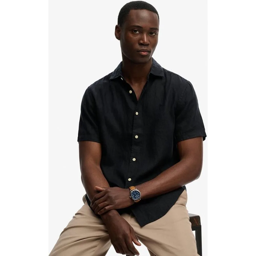 Camisa regular fit de lino de hombre - Superdry - FashionsVida