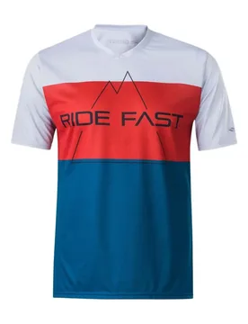 Maglietta A Maniche Corte Ride Fast Hills Blue / Red - Gist - FashionsVida