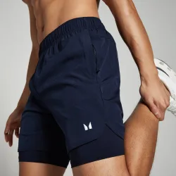 Pantalón corto de entrenamiento 2 en 1 para hombre de MP - marino - S
