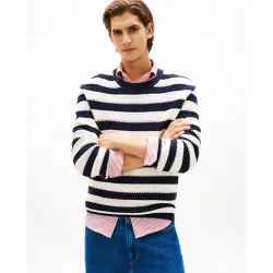 Jersey de caballero estampado con cuello redondo