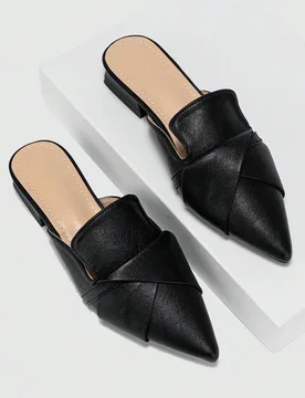 Zapatos cómodos y versátiles de mujer con puntera cerrada, tacón grueso y sin cordones, para uso exterior en verano, estilo minimalista con puntera - Shein - FashionsVida