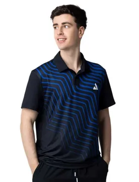 Team 25 Short Sleeve Polo Black / Blue 2XL - JOOLA - FashionsVida