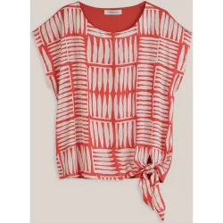 Camiseta de mujer estampada con nudo