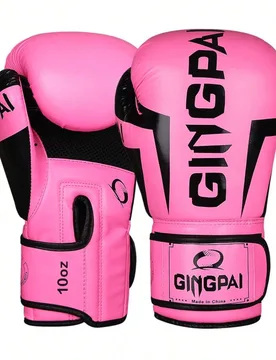 Par de guantes de boxeo de malla rosa transpirables, guantes unisex para adultos de MMA para sacos de boxeo, entrenamiento, gimnasio y uso en el hogar - Shein - FashionsVida