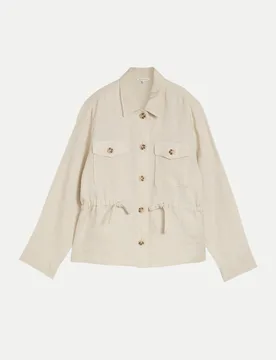 Blazer jacket with linen Beige 38 - Tom Tailor Casual - FashionsVida