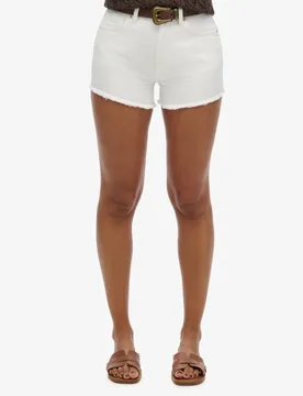 Superdry Damen Weiß Denim-shorts mit Hohem Bund, Größe: 40 - Größe: 40 - 59.99 - FashionsVida