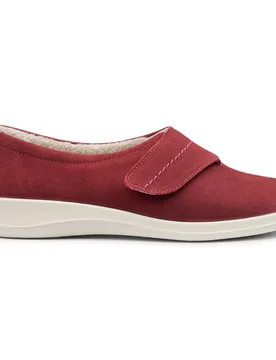 Women's Wide Fit 'Wrap' Slippers in Dark Red Size: 4 - Dark Red - Size: 4 - Hotter - FashionsVida