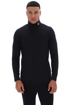 Black 19th Classic Roll Neck Sweater - XS - FILA - FashionsVida