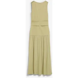 Vestido midi sin mangas en tejido elástico