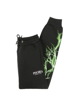 Pantalone Tuta Leggero Uomo Green Lightning Pants Black/green - PHOBIA - FashionsVida