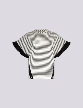 Maglia a righe con bottoni gioiello donna bianco - Liu jo - FashionsVida