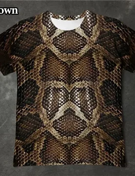 Novelty Animal Skin Pattern 3d Printing Fashion Personality Snakeskin Leopard 3d Print T-shirt - Aliexpress - FashionsVida