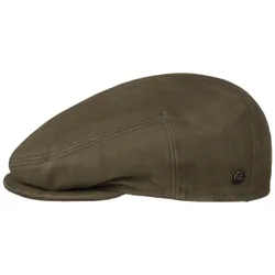 Leather Flat Cap by - olive - Female - Size: 59 cm