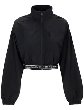 Giacca a Vento Corta Donna W Crop Taping Windbreaker Black - Tommy hilfiger - FashionsVida
