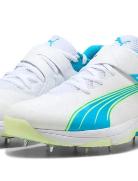 Unisex 24.1 Spike Cricket Shoes In White - Puma - FashionsVida
