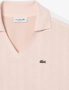 Polo de mujer oversize de jacquard con monograma en de manga larga - Lacoste - FashionsVida