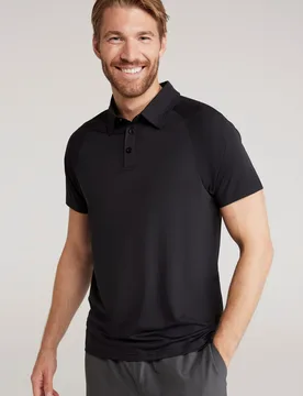 Hit Mens Lightweight IsoCool Polo - Black - Black - Size: S - Mountain Warehouse - FashionsVida
