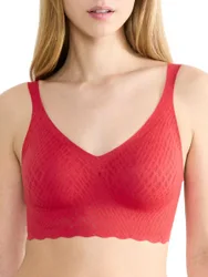 Womens Zero Feel Bliss Bralette - Red Polyamide - Size X-Large