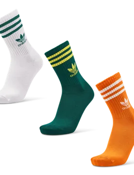 Solid Crew 3 Pack Unisex Socks - Red - Size - Red - Size: 4.5-5.5 - Adidas - FashionsVida