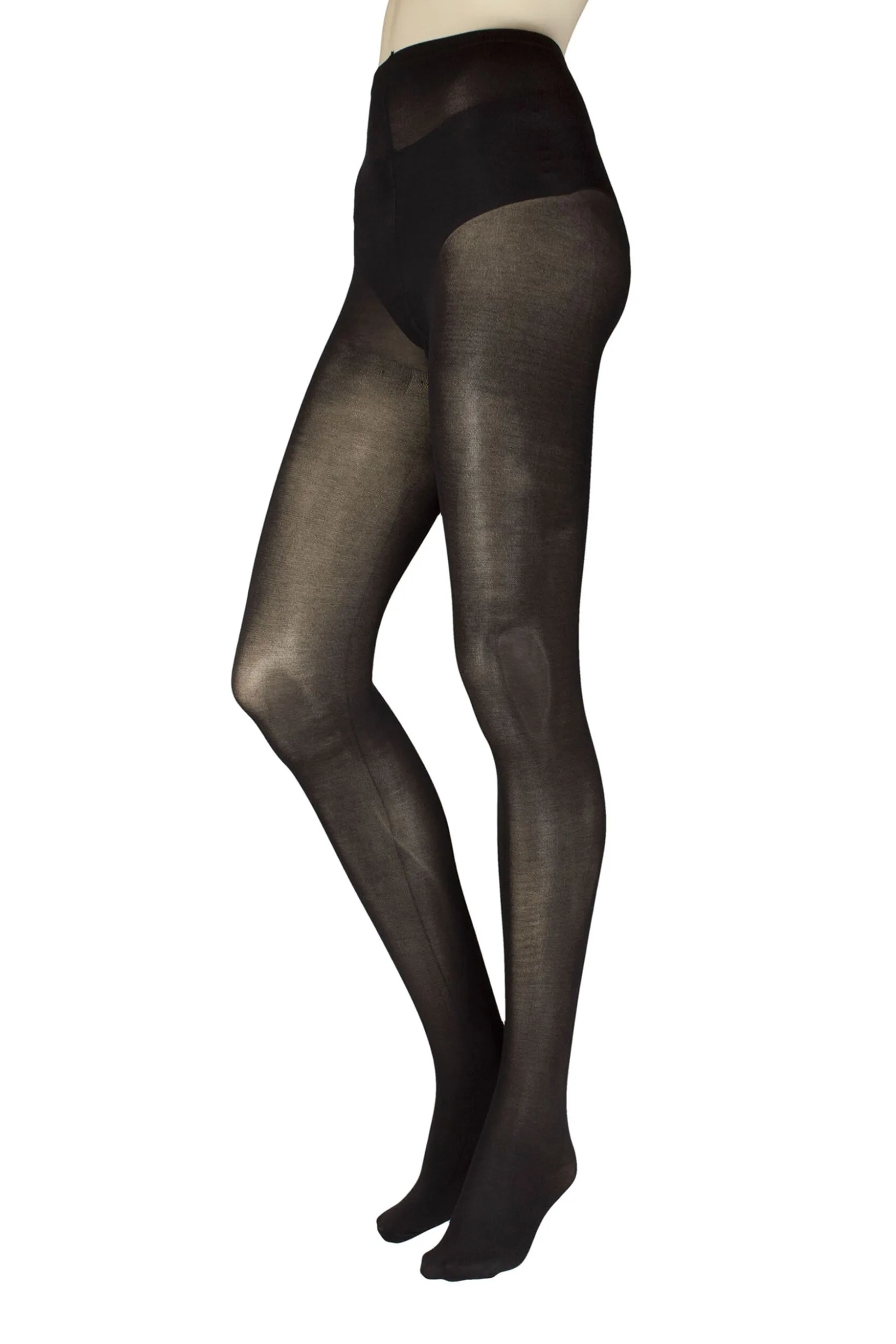 Women's 1 Pair Extra Fine Cotton Tights Black Small/Medium - Black - Size: Small - Charnos - FashionsVida