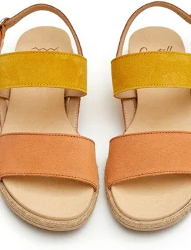 Sandalias de mujer con piel a dos tonos - CASTELL MENORCA - FashionsVida