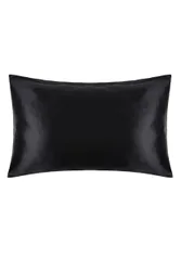 Luxury 100% Mulberry Silk Pillowcase Black 51cm x 76cm - Black - Size: One Size