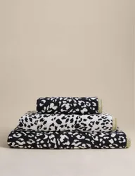 Pure Cotton Leopard Print Towel Charcoal