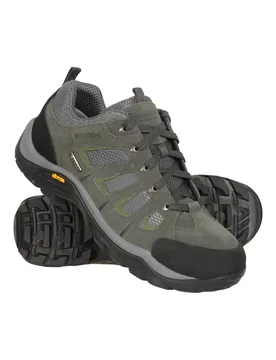 Field' Mens Vibram Hiking Shoes Lightweight Waterproof Wide Fit Trekking Shoe Grey Synthetic Leather - Size Uk 7 - Mountain Warehouse - FashionsVida