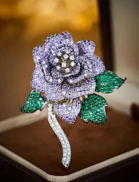 High-end Light Luxury Heavy Craft Purple Rose Brooch Elegant and Grand Sense of Sophistication Pin Suit Evening Accessories Cors - Aliexpress - FashionsVida