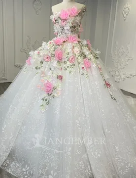 Strapless Quinceanera Dresses Sparkly Crystal Lace Appliqué Ball Gown Customized Lace Up Back vestidos de 15 años quinceañeras - Aliexpress - FashionsVida