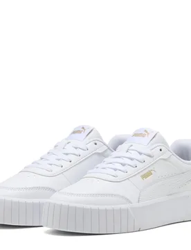 Womens Carina Mia Classic Low Top Trainers In White-Gold - Size Uk 8 - Puma - FashionsVida