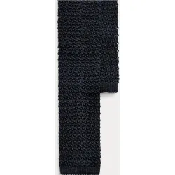 Corbata de punto de seda marino