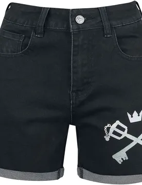 Gaming Hotpant - Kairi's Schlüsselschwert - 27 - für Damen - Größe 27 - schwarz - EMP exklusives Merchandise! - Frauen - female - Kingdom Hearts - FashionsVida