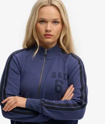 Superdry Damen Athletic Essentials Trainingsjacke mit Reißverschluss Navy - Größe: 42