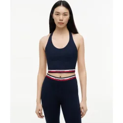 Top de mujer slim fit con tirantes halter y tejido elástico