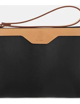 Monedero de mano fabricada en piel vacuno y lona canvas color - El Potro - FashionsVida