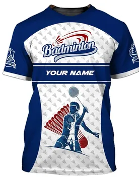 D Printing Custom Name Men's T Shirt Badminton Pattern Fashion Tees Outdoor Daily Exercise Quick Dry Crew Neck Short Sleeve Top - Aliexpress - FashionsVida
