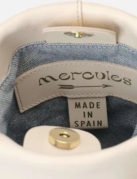 Bolso mediano de piel estilo cubo que cuenta con dos asas de remaches desmontables - Mercules - FashionsVida